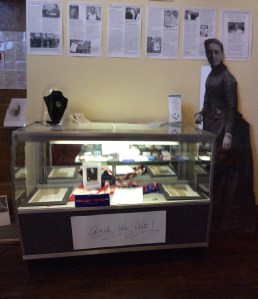 Historic documents with lifesize Jane Addams cutout.