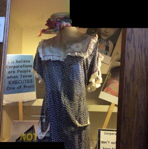 Historic Era Raging Granny Outfit with Protest Signs